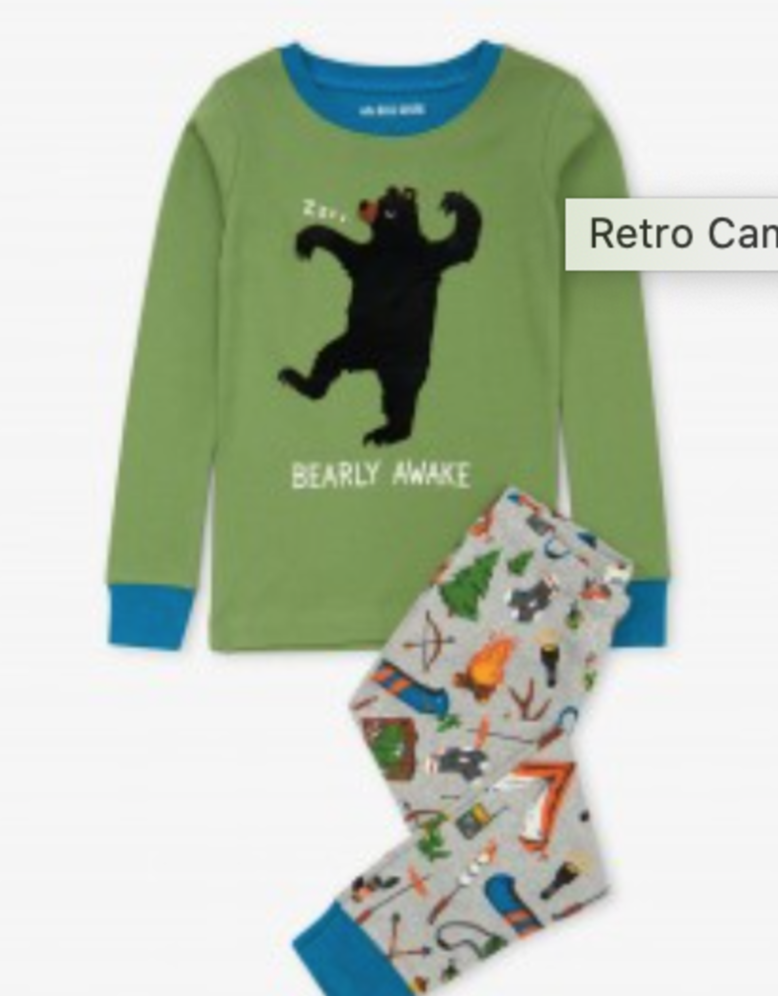 Apparel Little Blue House Kids Pajama Set - Retro Camping Size 6