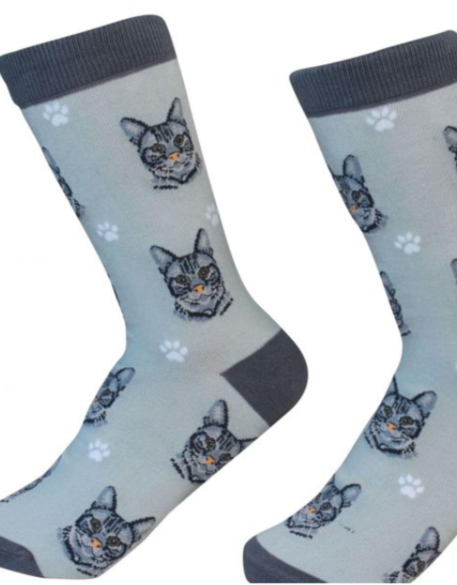 E&S Pets E & S Pets: Silver Tabby Cat Socks
