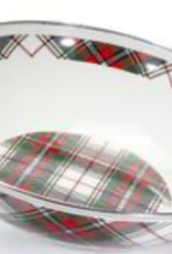Christmas Golden Rabbit Enamelware Bowl - Highland Plaid