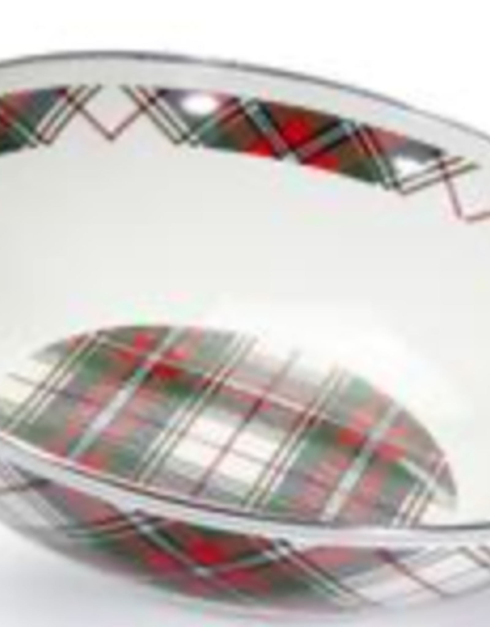 Christmas Golden Rabbit Enamelware Bowl - Highland Plaid