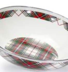 Christmas Golden Rabbit Enamelware Bowl - Highland Plaid