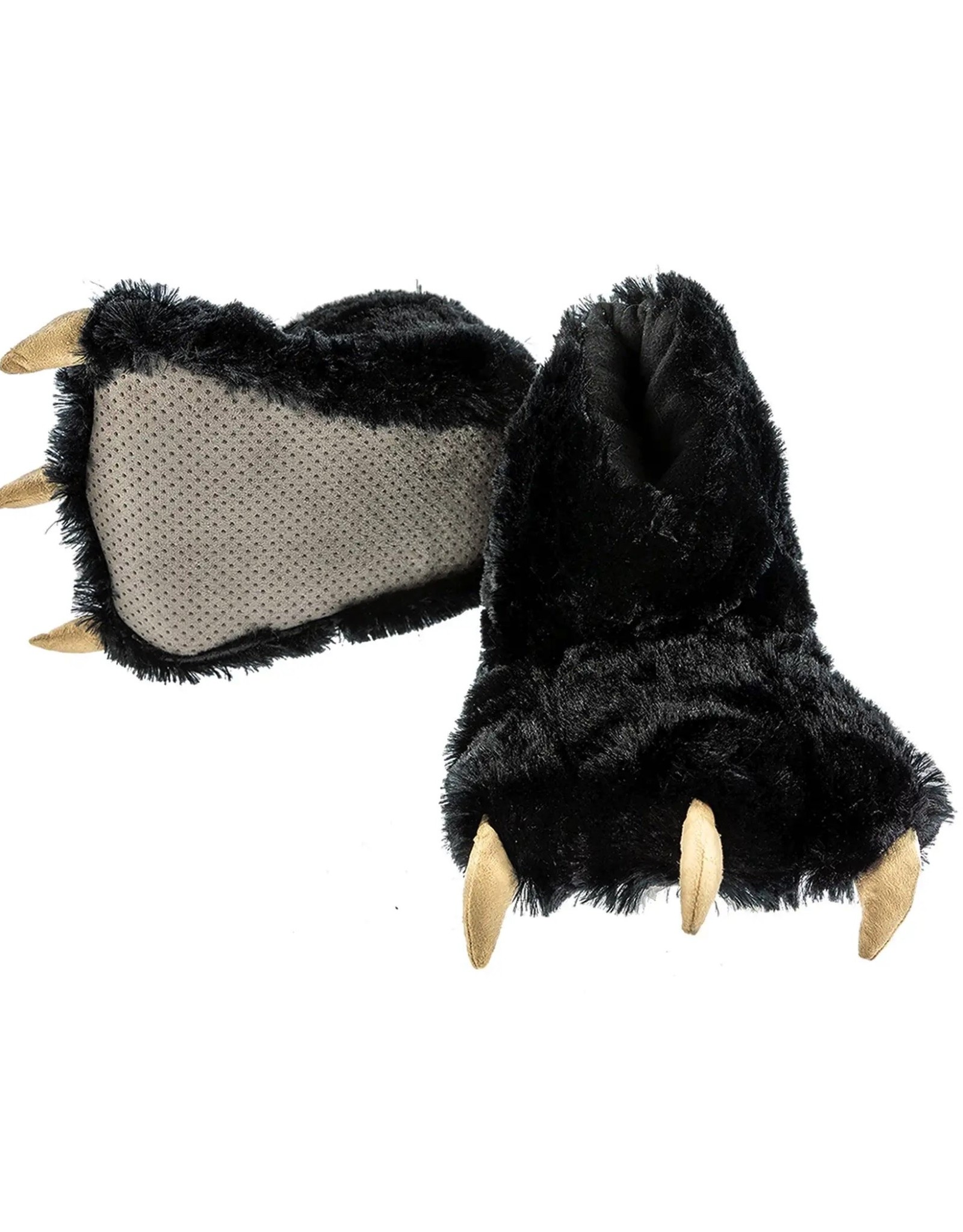 Lazy One Kids Slippers: Black Bear Paw (M)