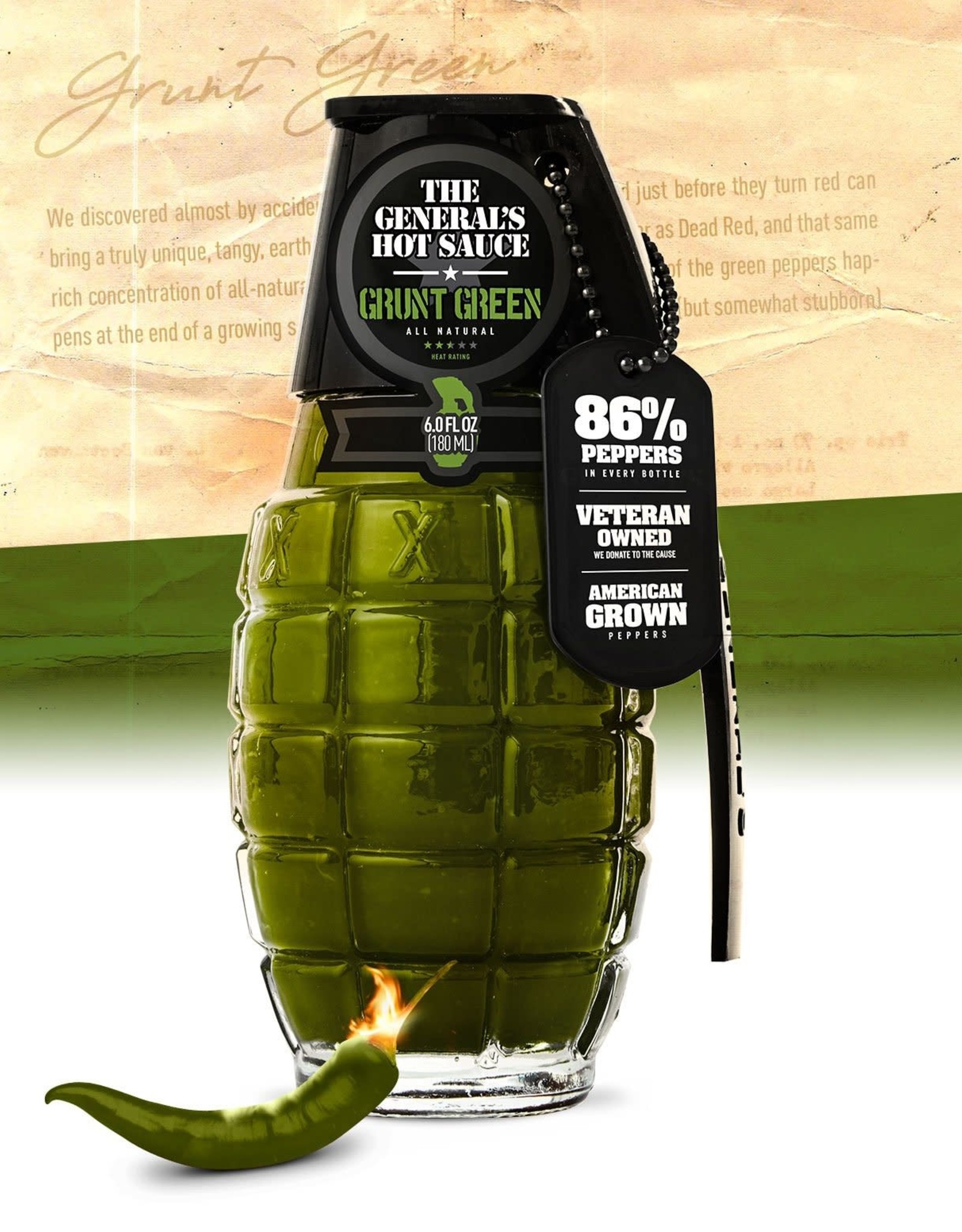 Food & Beverage Smoke Hall - Marine/Grunt Green Grenade Hot Sauce