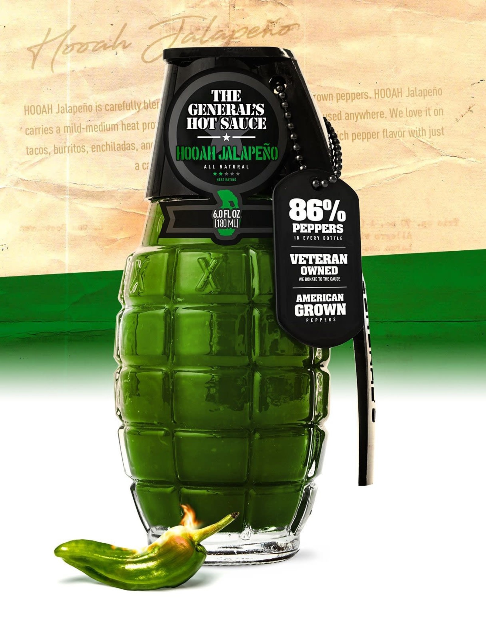 Food & Beverage Smoke Hall - Hooah Jalapeno Grenade Hot Sauce