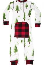 Apparel Lazy One Infant Flapjack Onesie: Evergreen Plaid (18 mth)