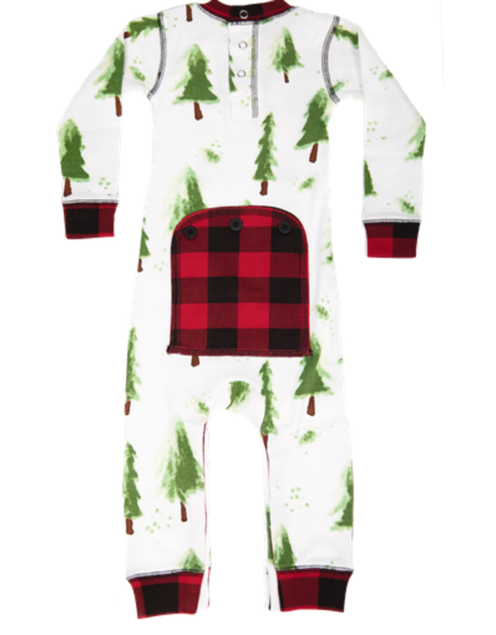 Apparel Lazy One Infant Flapjack Onesie: Evergreen Plaid (18 mth)