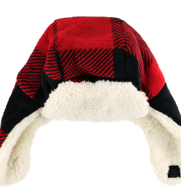 Lazy One Toddler Red Plaid Bomber Cap: (M)