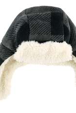 Kids Lazy One - Kids Grey Plaid Bomber Cap (L)