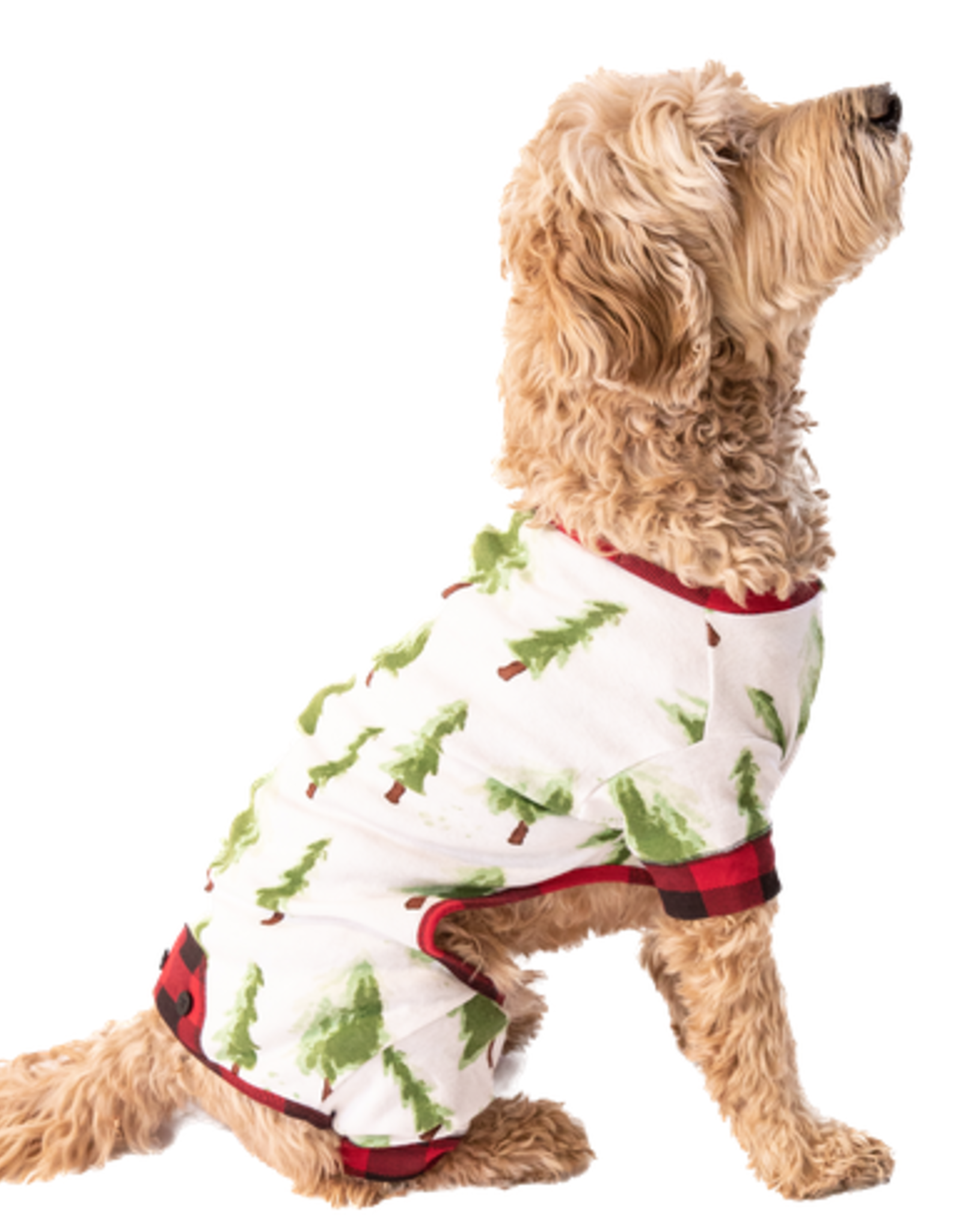 Christmas Lazy One Dog Onesie Flapjack: Evergreen Plaid (L)