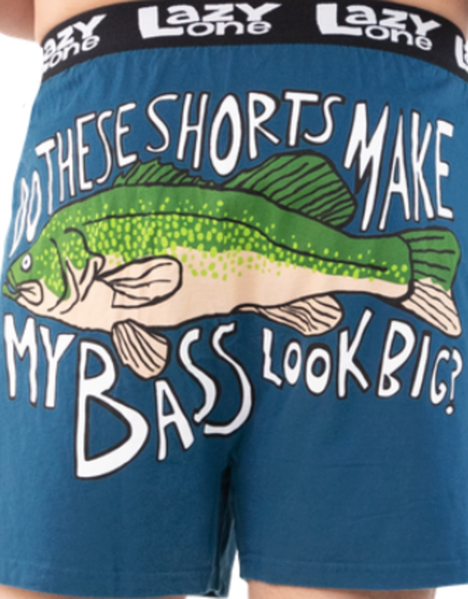 Lazy One Do These Shorts Make My Bass Look Big? Men's Funny Boxer - L