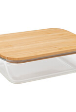 Kitchen BIA - Rectangular Glass Container with Bamboo Lid 24 oz