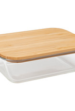 Kitchen BIA - Rectangular Glass Container with Bamboo Lid 38 oz