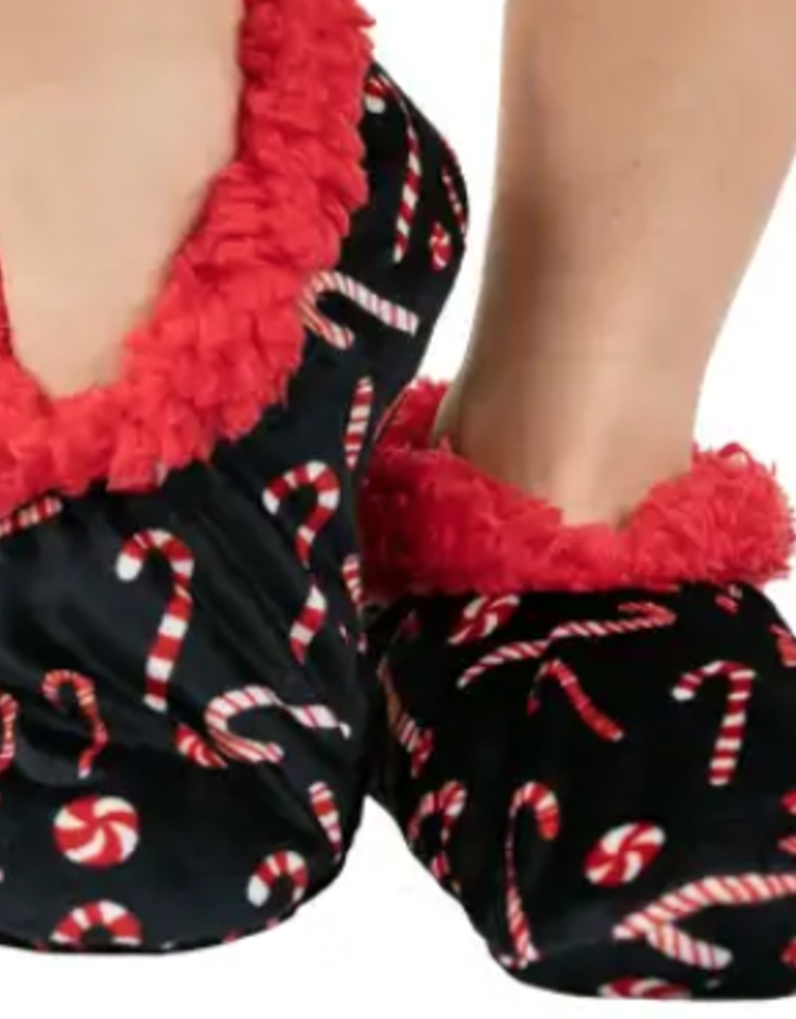 Apparel Lazy One Fuzzy Feet Slippers:  Candy Cane (S/M)