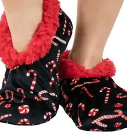 Lazy One Fuzzy Feet Slippers:  Candy Cane (S/M)