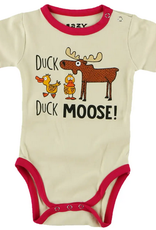 Lazy One Infant Creeper Onesie: Duck Duck Moose Pink (L) (18 MO)
