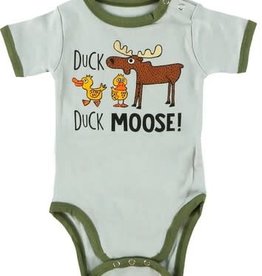 Lazy One Infant Creeper Onesie: Duck Duck Moose Grey (L) (18 MO)