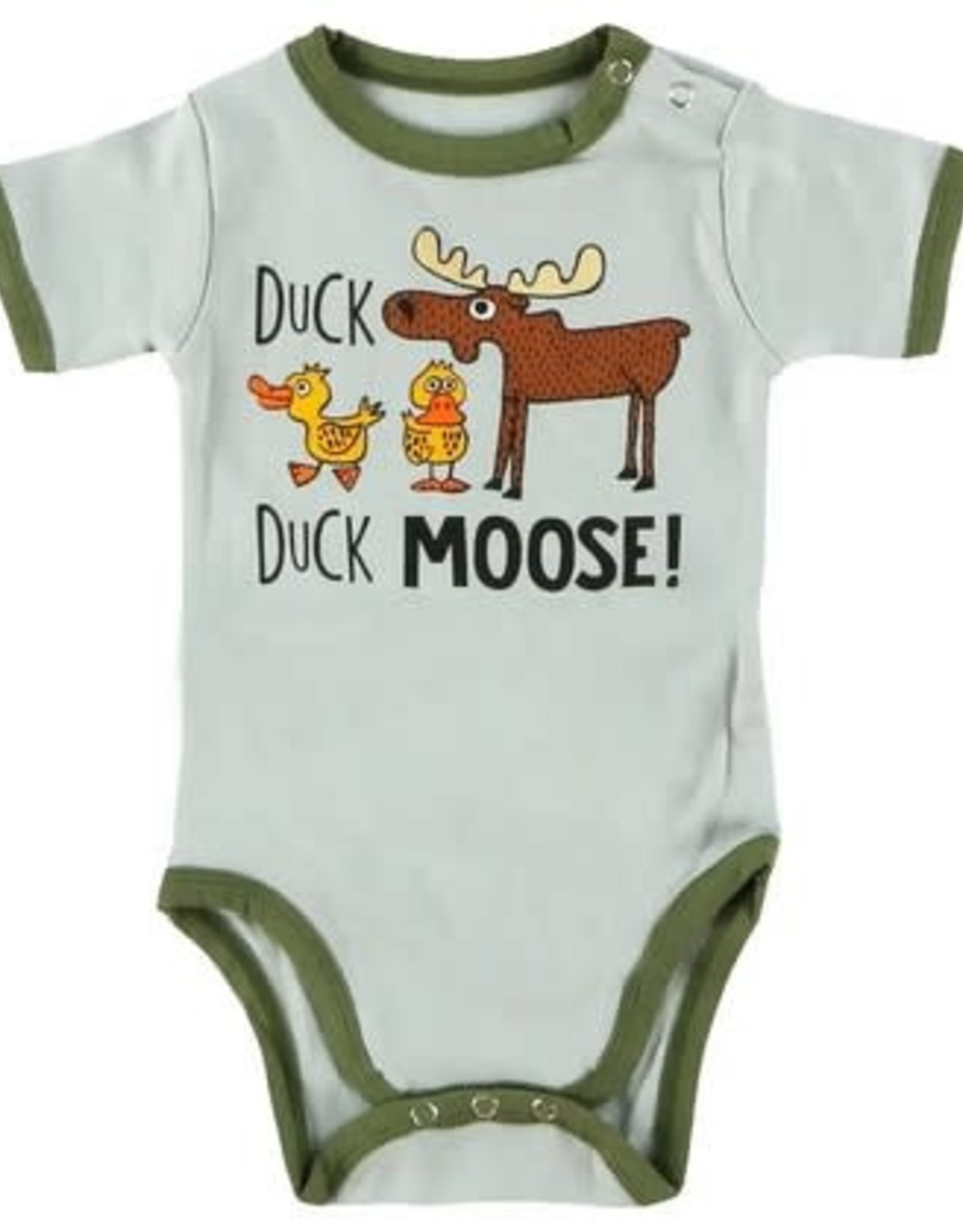 Lazy One Infant Creeper Onesie: Duck Duck Moose Grey (S) (6 MO)