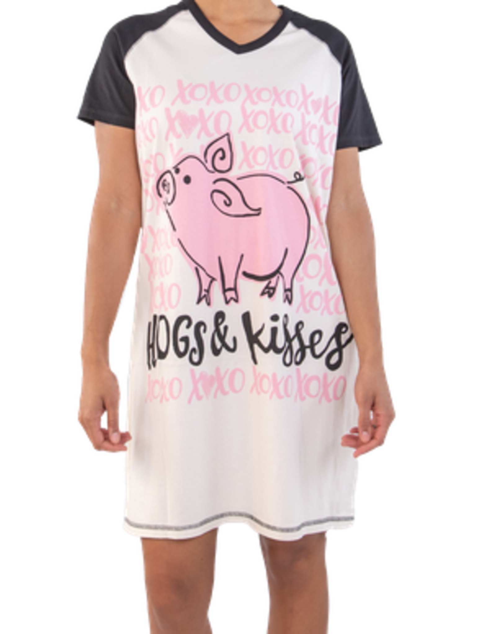 Lazy One Women's Nightshirt: Hogs & Kisses (S/M)