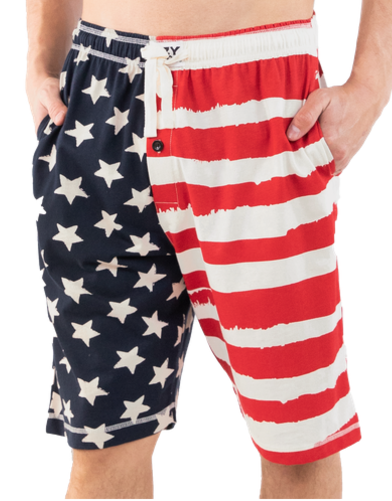 Lazy One Men's PJ Shorts: Stars & Stripes (L)