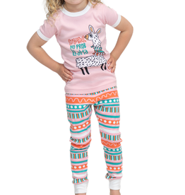 Apparel Lazy One Kids PJ Set: No Prob Llama Short Sleeve (3T)