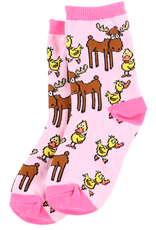 Apparel Lazy One Kids Sock: Duck Duck Moose Pink (L)(2-5)