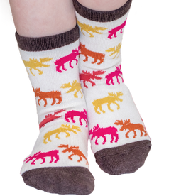Lazy One Kids Sock: Don't Moose with Me Pink (L)(2-5)