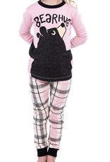 Apparel Lazy One Kids PJ Set: Bear Hug Pink  (2T)