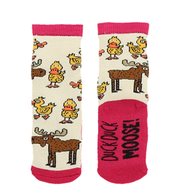 Lazy One Infant Sock: Duck Duck Moose Pink (S)(6 -12M)