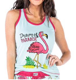 Lazy One Women's PJ Tank: Flamingo (L)
