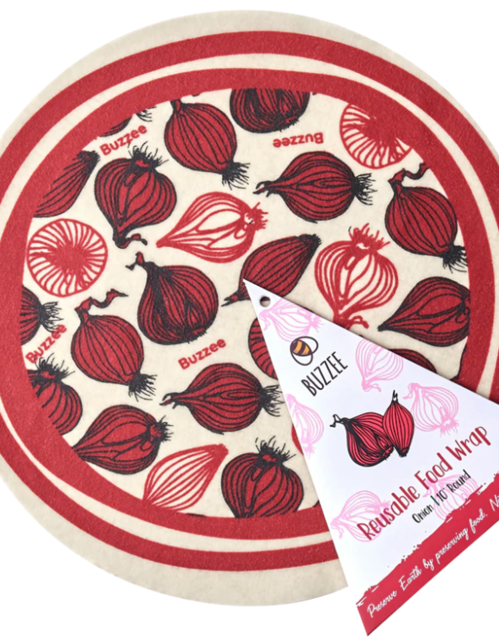 Kitchen Buzzee - Beeswax Reusable Round Food Wrap   Onion