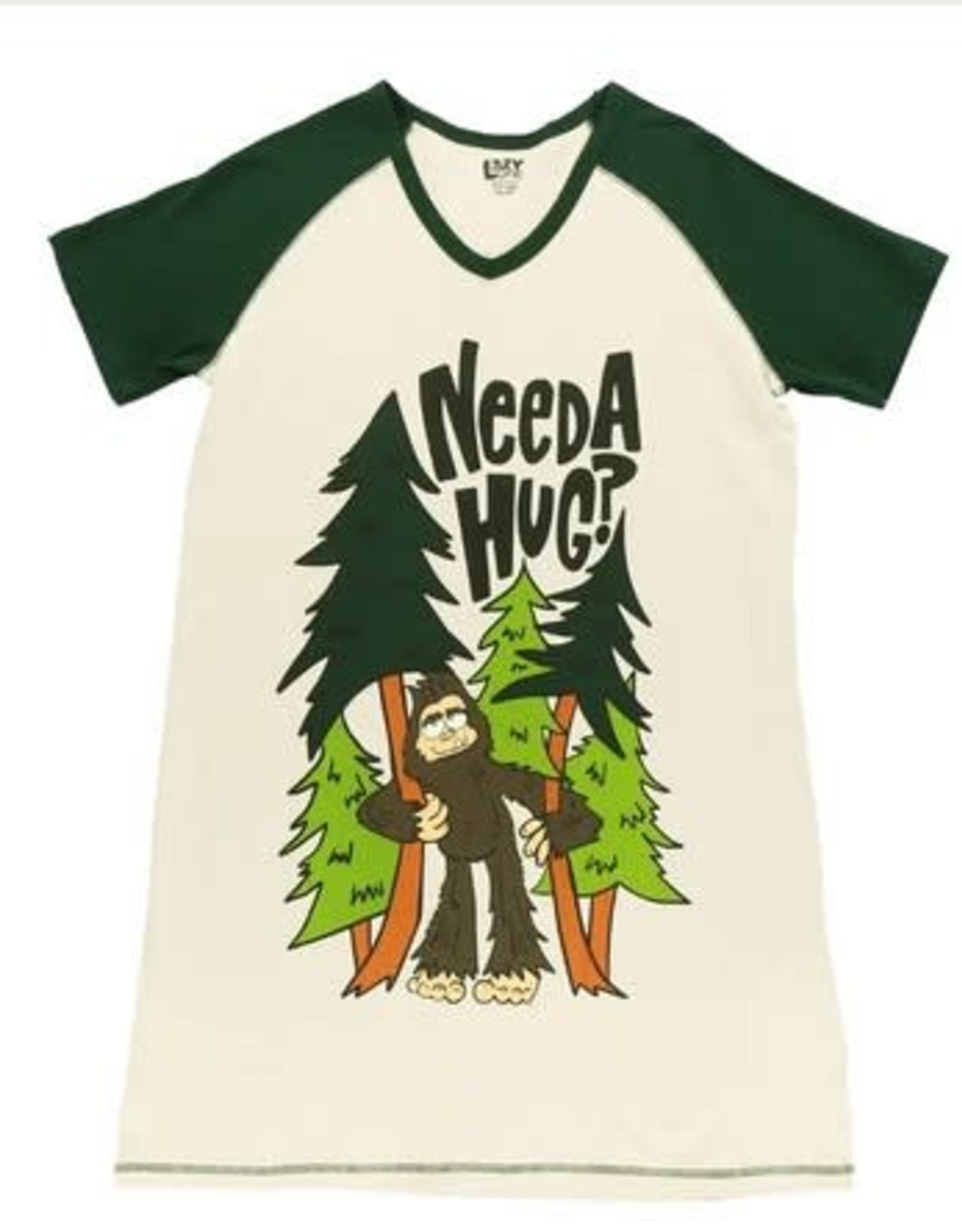 Apparel Lazy One Women's Nightshirt - Need Hug Bigfoot S/M