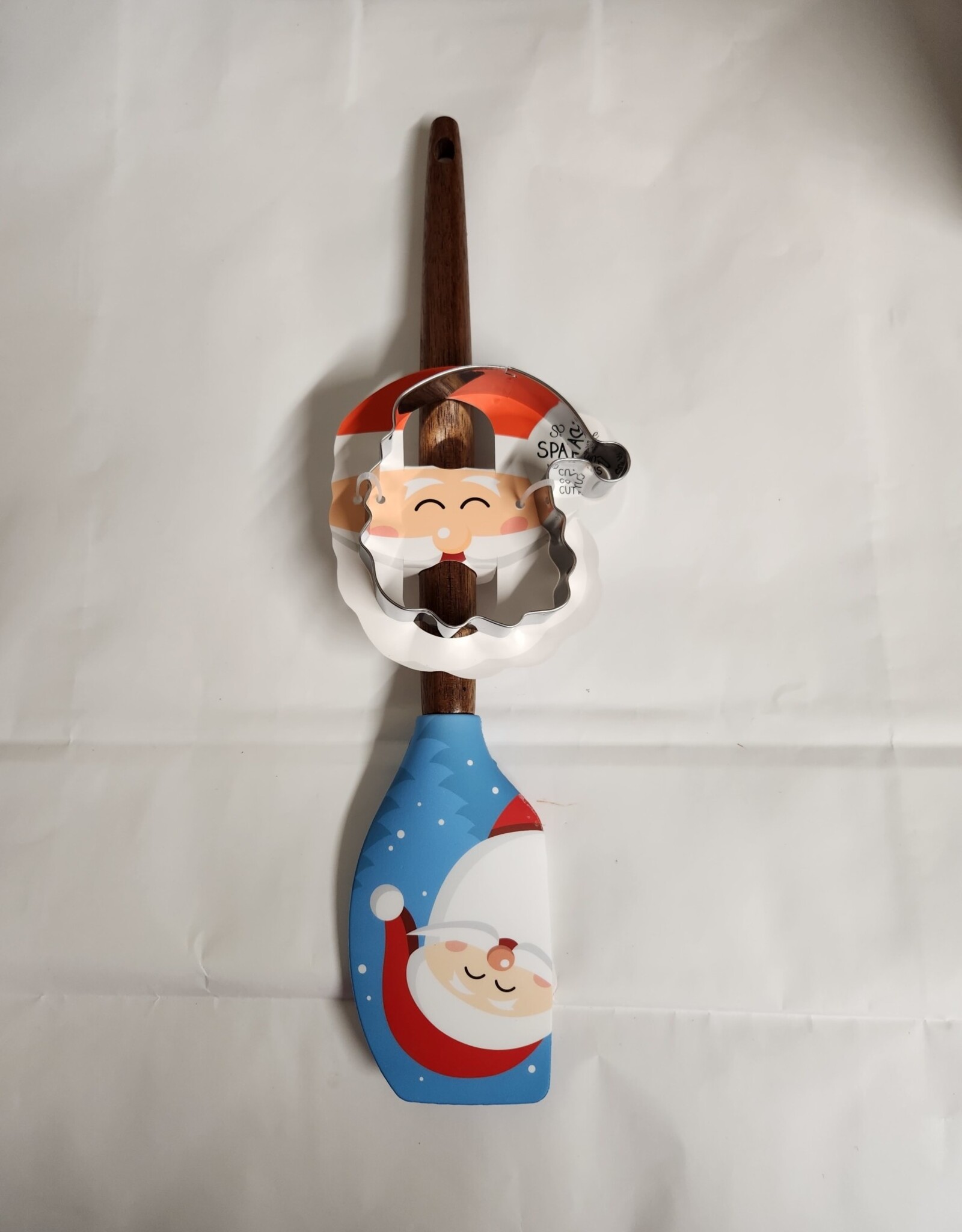 Christmas Robinson Home - Santa Blue Silicone Spatula with Cookie Cutter