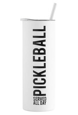 Kitchen Creative Brands - Pickleball Served All Day Skinny Tumbler White