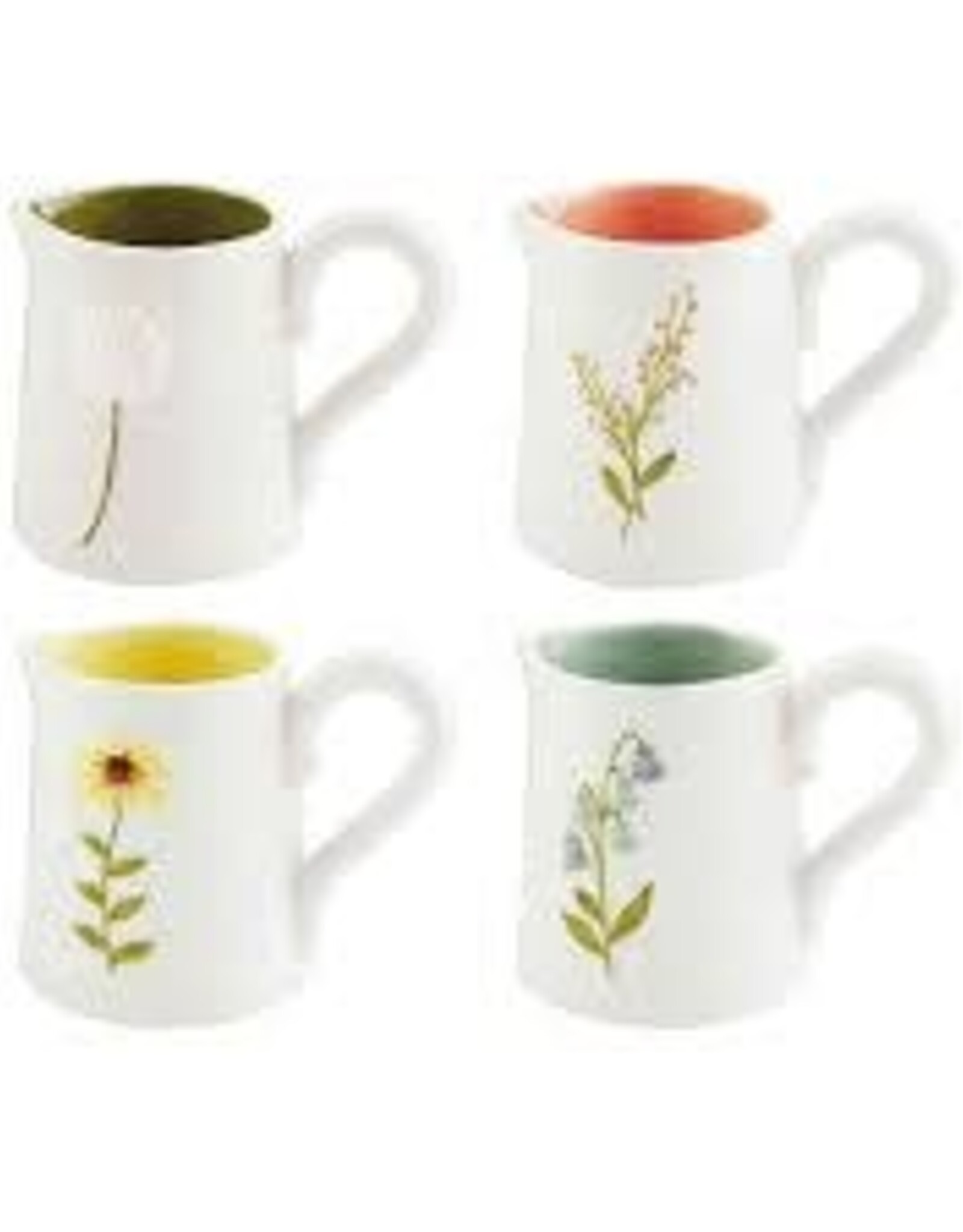 Kitchen Mud Pie - White Floral Mini Vases Assorted