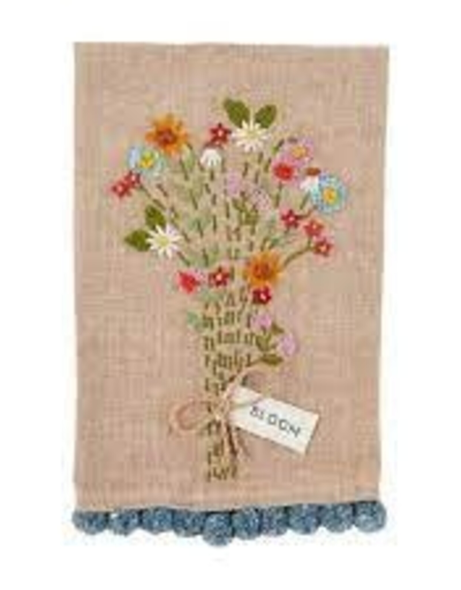 Kitchen Mud Pie - Bloom Embroidered Floral Towel Assorted