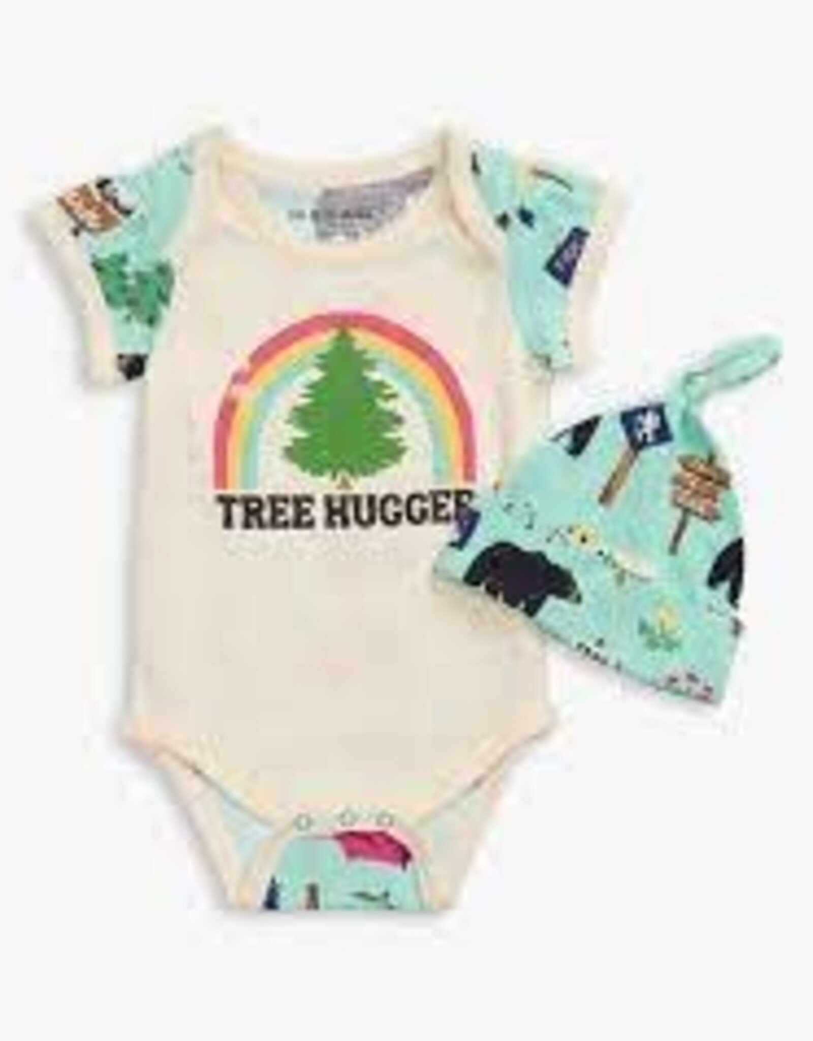 Kids Hatley - Tree Hugger Baby Bodysuit w/Hat (12-18)