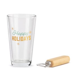 Christmas Demdaco - Hoppy Holidays Glass & Opener Set