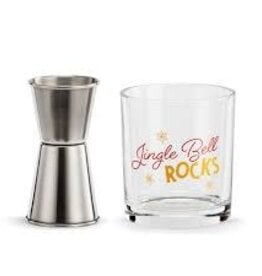 Christmas Demdaco - Jingle Bell Rocks Glass & Jigger Set