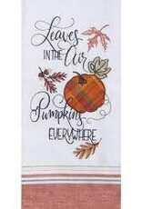 Fall Kay Dee - Leaves in the Air Pumpkins Everywhere Tea Towel