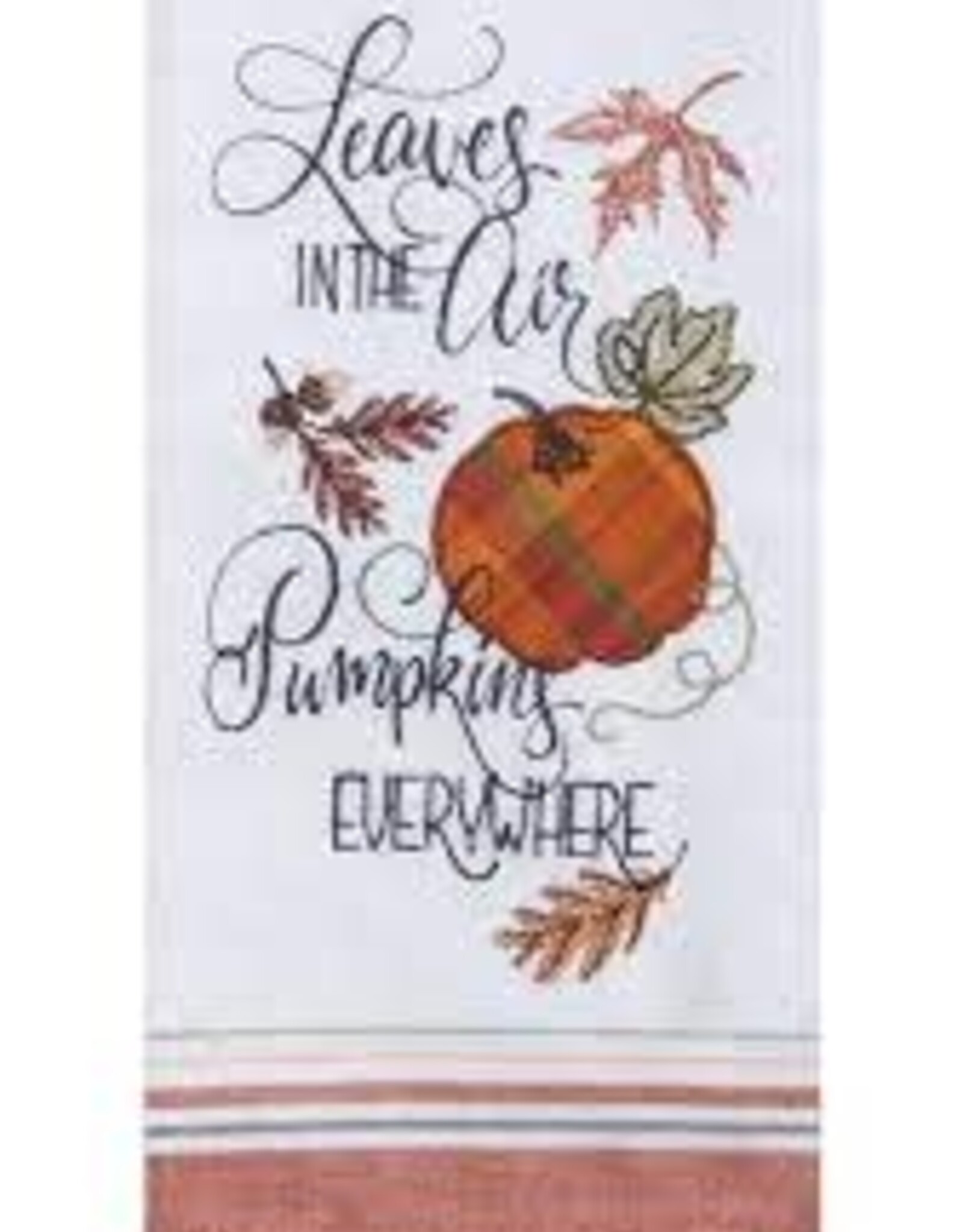 Fall Kay Dee - Leaves in the Air Pumpkins Everywhere Tea Towel