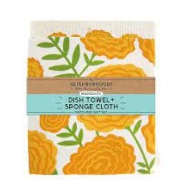 Kitchen Neighbor Goods - Dish Towel + Sponge Cloth Marigolds