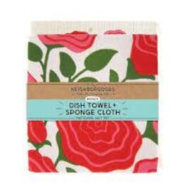 Kitchen Neighbor Goods - Dish Towel + Sponge Cloth Roses