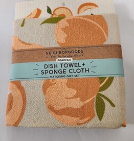 Kitchen Neighborgoods - Dish Towel + Sponge Cloth Peaches