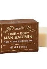 Mens Man Bar (San Francisco Soap Co) - Hair & Body Mini Bar Cedar & Sandalwood 4oz