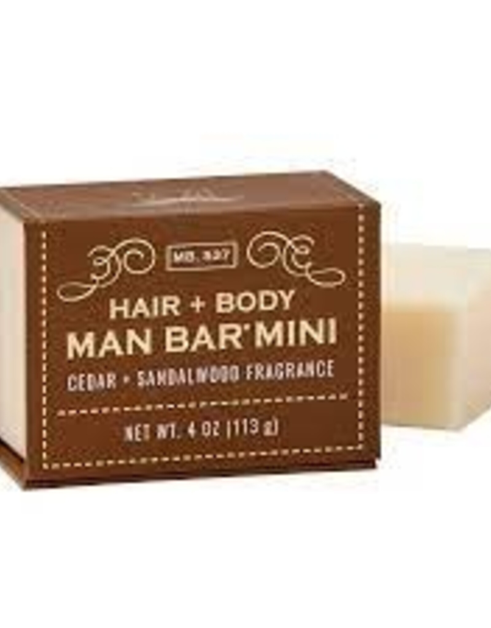 Mens Man Bar (San Francisco Soap Co) - Hair & Body Mini Bar Cedar & Sandalwood 4oz