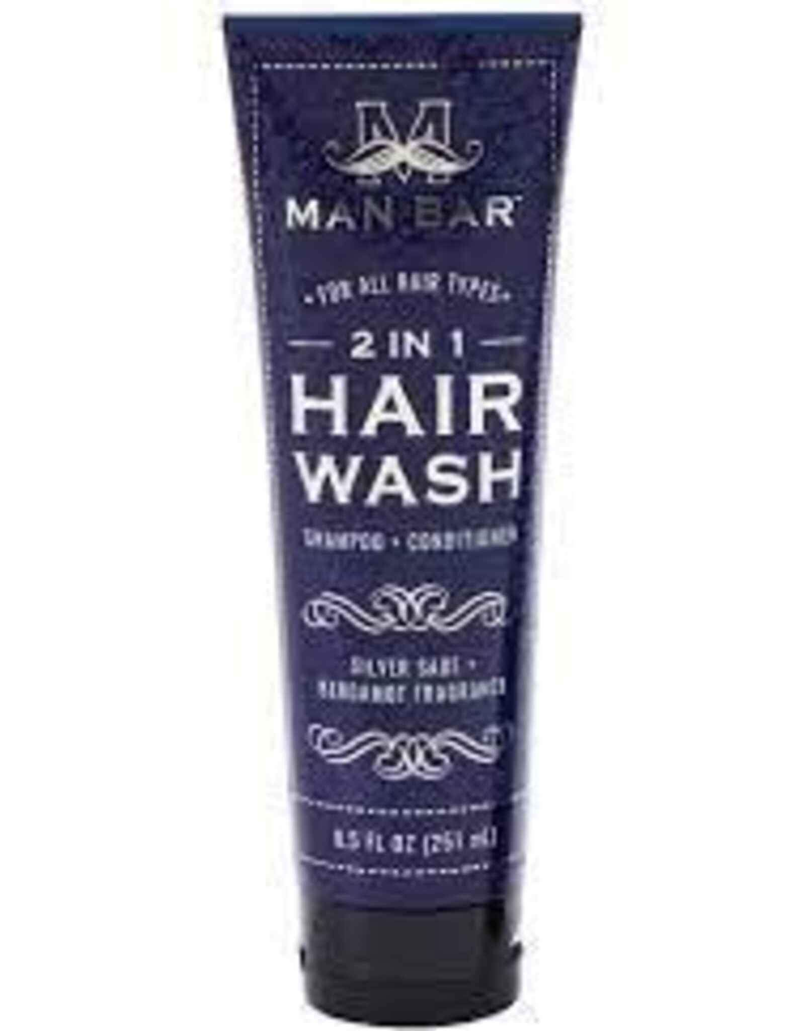 Mens Man Bar (San Francisco Soap Co) - 2 in 1 Shampoo & Conditioner 8.5 oz Silver Sage