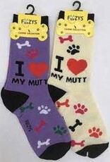 Apparel Foozy's Socks - I Love My Mutt