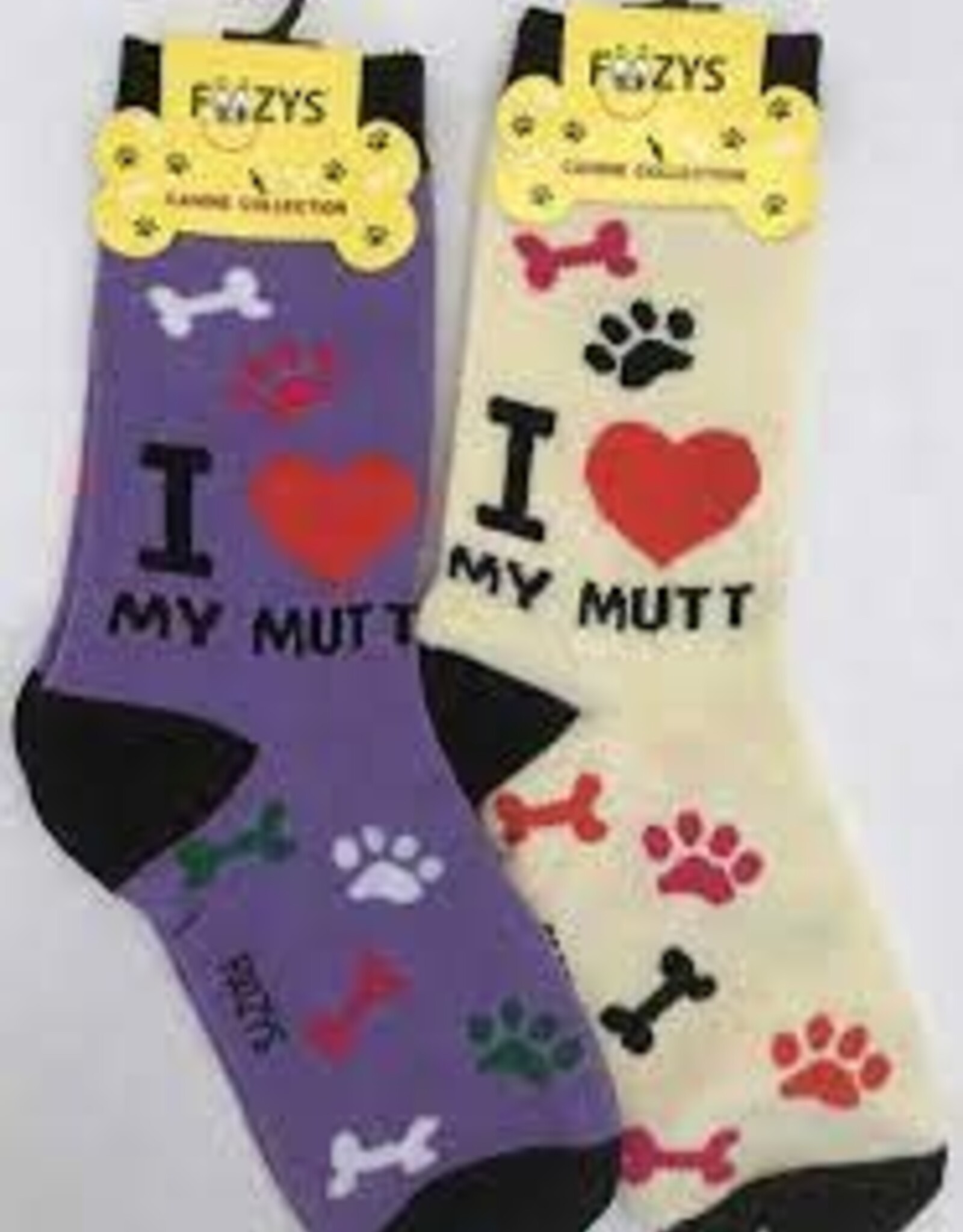Apparel Foozy's Socks - I Love My Mutt