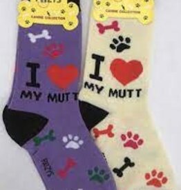 Apparel Foozy's Socks - I Love My Mutt