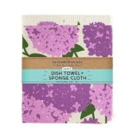 Kitchen Neighbor Goods - Dish Towel + Sponge Cloth Lilacs